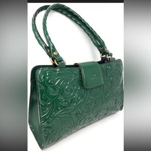 Patricia Nash Green Embossed Leather Handbag